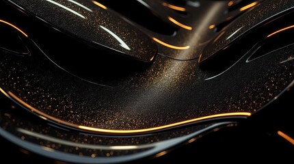 Aufkleber - A black object with gold accents