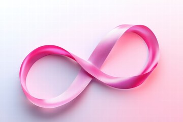 Leinwandbilder - Symbol of infinity created with a pink gradient ribbon on a soft background. Generative AI