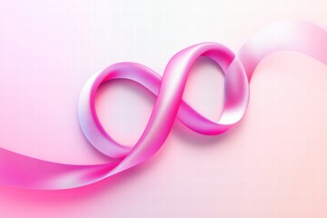 Aufkleber - Pink ribbon in an infinity shape representing hope and support for causes. Generative AI