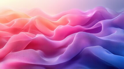 Wall Mural - Pastel Color Waves Abstract Landscape Fluid Art Design