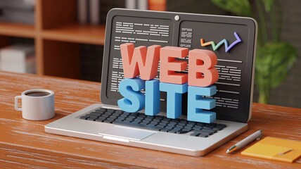building a website/ software engineer/ online assistance/ web site, 3d rendering
