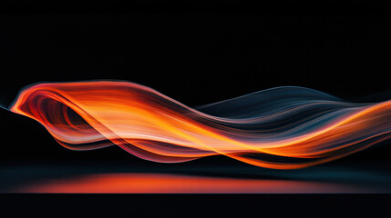 Dark background, flowing light in the shape of an S-shaped curve from top left to bottom right