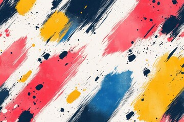 Poster - Colorful abstract paint splatters create a dynamic composition on a light background capturing artistic expression and creativity in visual art