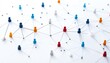 © Thanaseth - Network of business contacts and relationships, illustrating professional networking and corporate partnerships, clean design, interconnected nodes, vibrant color palette