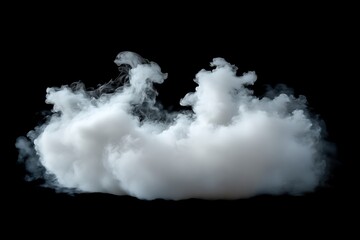 Wall Mural - black and white clouds isolated on black background