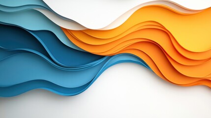 Wall Mural - vibrant waves of colorful paper design