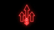 © MdSumon - Glowing neon line of dollar sign icon. Dollar rate increase icon animation . Money symbol with stretching arrow up. Rising prices. Business cost sale icon.