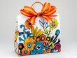 © Kobkaew - Colorful floral gift bag design studio setting high-quality image bright background artistic view
