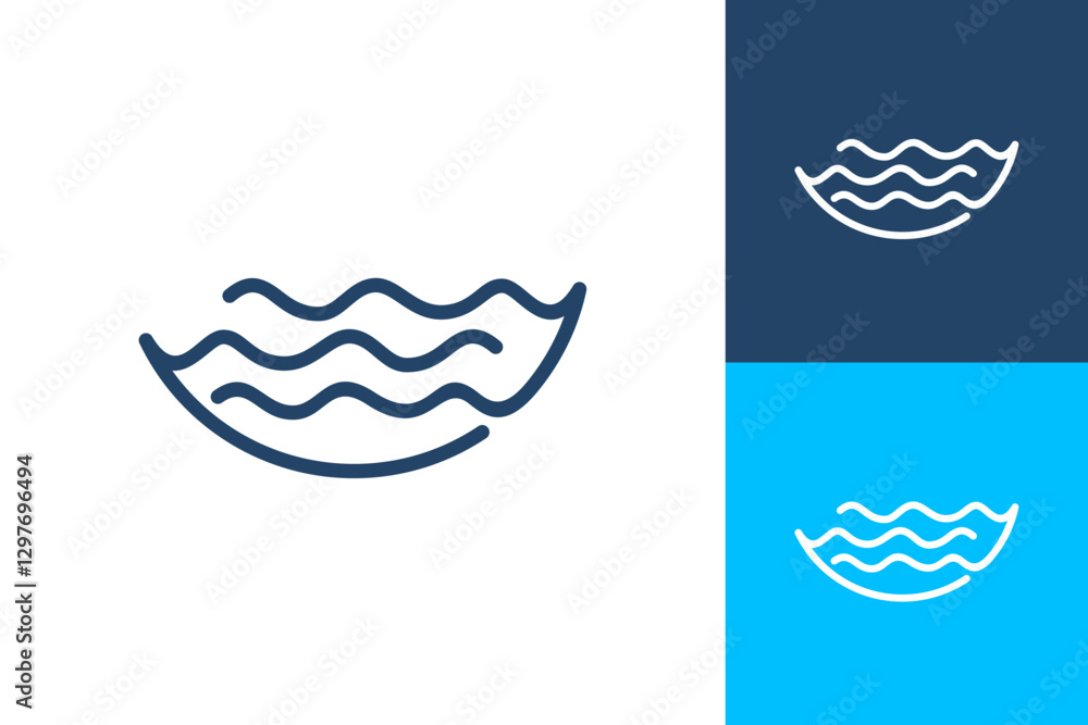 Wave water line abstract icon wavy ocean sea outline logo Stock Vector ...