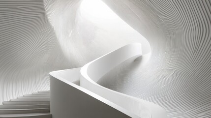 Wall Mural - minimalist white shapes in layered complex arrangement
