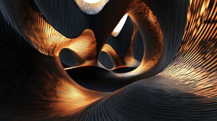 Wall Mural - organic shapes merging art with technology in soft light