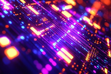 Wall Mural - vibrant abstract digital background with neon colors and patterns