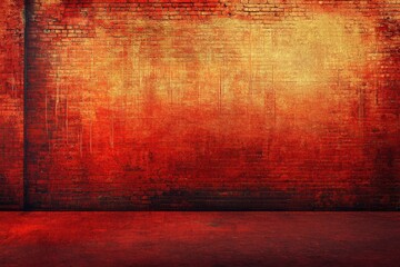 Wall Mural - vibrant abstract background of red grunge brick wall texture