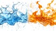 © Duskcraft - Dynamic juxtaposition of vibrant water splash and intense fire flames against a pristine white background creates a powerful contrast