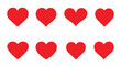 © Jahura - Set of red hearts. Love, Heart or romance symbol on white background. vector illustration