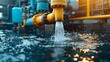 © Heng Heng - AI Stock - Massive water treatment facility with large filtering pipes purifying water before distribution ensuring a sustainable supply of clean drinking water