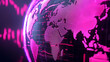 © Maliwan - Digital World Map with Pink Neon Glow Effect on Black Background