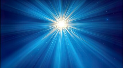 shining sun with rays and clear blue sky