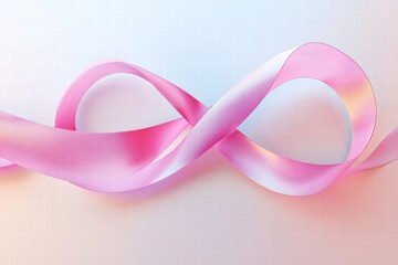 Leinwandbilder - Elegant pink ribbon loops symbolizing love and creativity on a soft gradient background during daylight. Generative AI