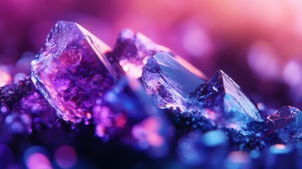 Wall Mural - vibrant crystals sparkle under imaginative lighting. their brilliant hues create a magical atmospher