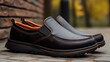 © Khoirul - Elegant Black Leather Slip-on Shoes for Men: Comfortable and Stylish Footwear