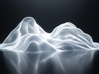 Wall Mural - soft futuristic neon pulses forming an abstract wave-like energy field, creating a sleek minimalist 