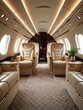 © you are doing great! - Luxurious private jet interior with elegant leather seats, ambient lighting, and modern design, exclusive high-end aviation experience, ultimate comfort and prestige in business travel