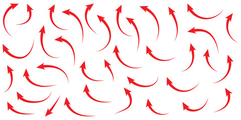 Wall Mural - elegant arrows set for business plan, presentation and education. sign, symbol, hand drawn arrow col