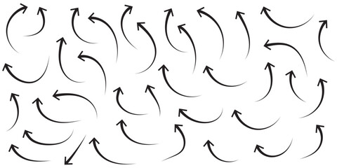 Wall Mural - elegant arrows set for business plan, presentation and education. sign, symbol, hand drawn arrow col