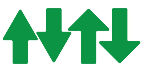 Canvas Print - green up and red down arrow icons with rounded edges. vector image.