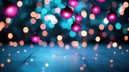 Wall Mural - a dance floor filled with silhouetted figures moving to the music, with a kaleidoscope of bokeh ligh