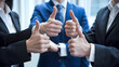 © YASIR  - Bravo for teamwork and the hands of businesspeople in the office for agreement, positive news, and feedbacBusiness, professional, and male and female gestures of gratitude, assistance, and cooperation
