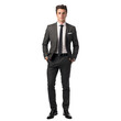 © Rasheeda - A man in a gray suit and white shirt. isolated on transparent background