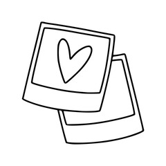 heart polaroid outline