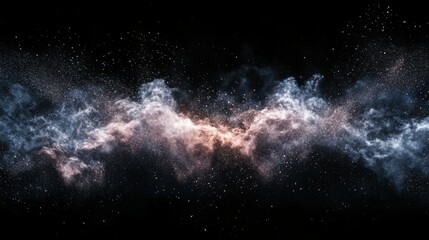 Wall Mural - explosion of colored powder on black background
