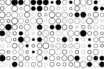 Fototapete - Abstract grid of circles with random black fills