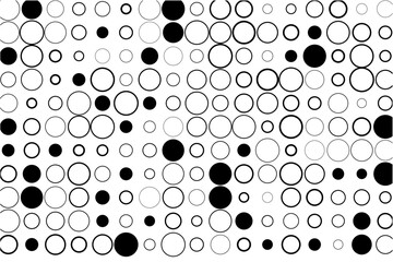 Fototapete - Abstract grid of circles with random black fills