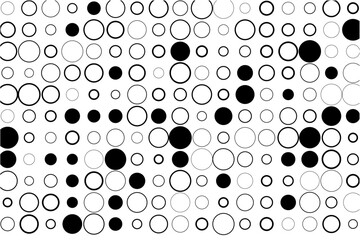 Fototapete - Geometric pattern of fully present circles with selective black