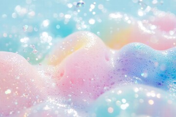 Fototapete - Colorful bubbles create a dreamy and whimsical atmosphere in soft pastel hues. Generative AI