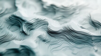 Leinwandbilder - Abstract topographic lines showcasing intricate patterns and textures in a three dimensional view. Generative AI