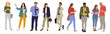 © Creative_Juice_Art - Set of different people using gadgets. Business men and women holding smartphones and tablet, texting, talking, watching news. Group of male, female cartoon characters Vector realistic illustrations.