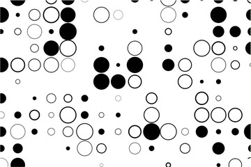 Fototapete - Geometric pattern combining missing circles and black accents