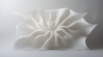 3d rendering of a large, abstract object that appears to be made of a white material. the object is 