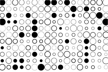 Fototapete - Abstract grid of circles with random black fills