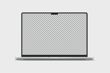 Canvas Print - 3d laptop digital device mockup with blank screen isolated on background. realistic, high quality no
