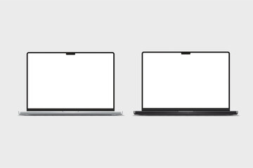 Canvas Print - 3d laptop digital device mockup with blank screen isolated on background. realistic, high quality no