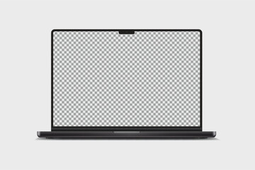 Canvas Print - 3d laptop digital device mockup with blank screen isolated on background. realistic, high quality no