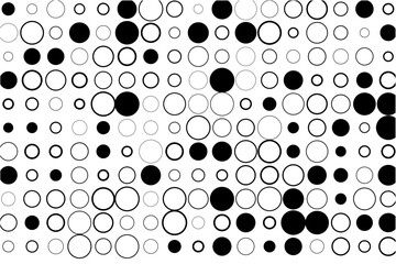 Fototapete - Geometric pattern of fully present circles with selective black