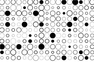 Fototapete - Abstract grid of circles with random black fills