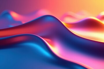 Wall Mural - an abstract visual of vibrant, flowing waves of light and color in a dreamlike gradient, evoking emo